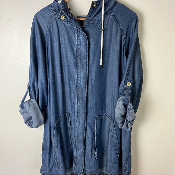 Isaac Mizrahi Blue Utility Jacket - Picture 9 of 12